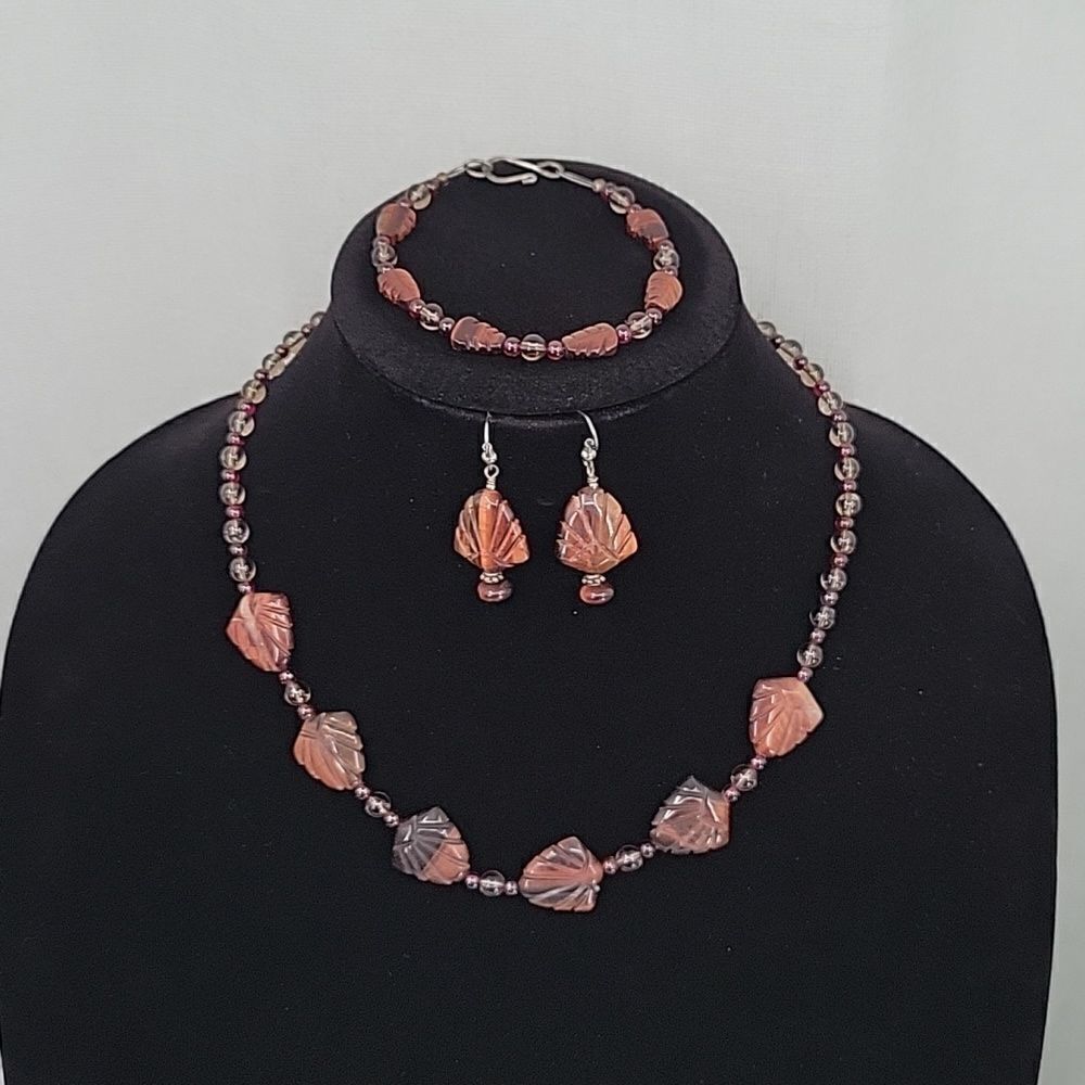 VINTAGE Tiger's Eye Jewelry Set Handcrafted
